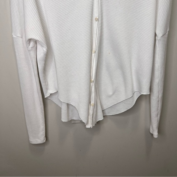 Aritzia Babaton Thermal Tie Shirt / Cardigan - White Size XS Neutral Casual - Picture 5 of 14